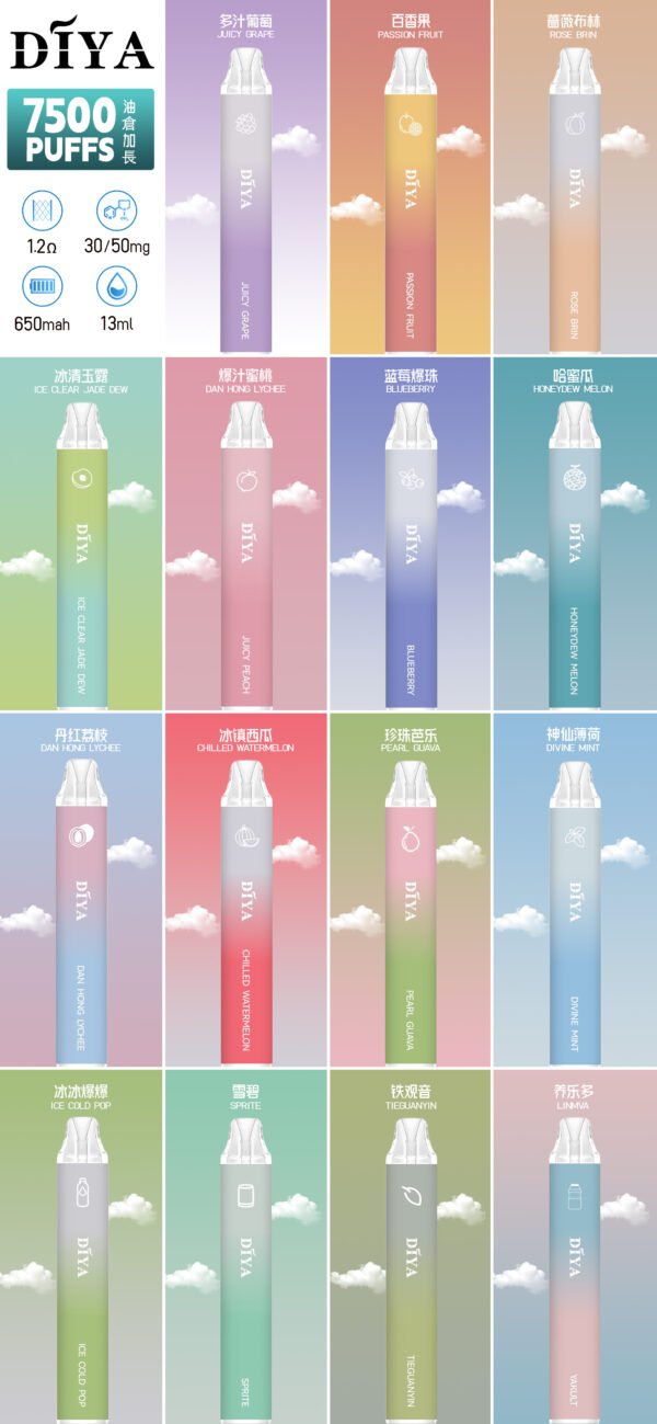 DIYA叮啞-7500口Puffs -抛棄式一次性電子煙