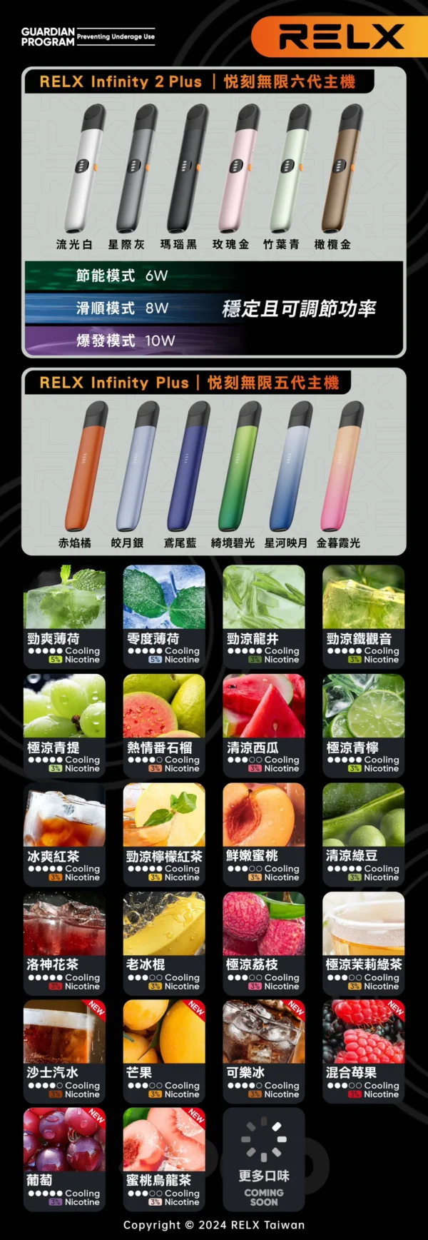 RELX悅刻6代-Infinity 2煙彈-通用4-5-主機-活動買4盒送主機